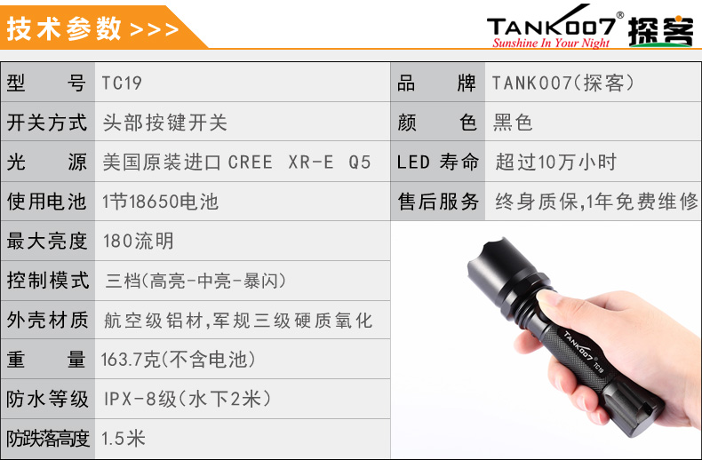 選購(gòu)強(qiáng)光手電筒什么品牌好？探客TANK007手電筒生產(chǎn)廠家